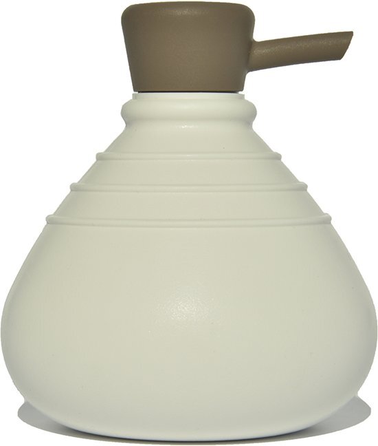 Cleverline zeepdispenser SoapBelly wit met taupe / bruine dop