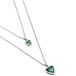 UNOde50 Sterling verzilverde metaallegering dubbele ketting ketting met groene glazen driehoek gemaakt in Spanje, één maat, staallegering, geen edelsteen, één maat, staal