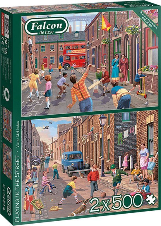 Falcon Playing in the Street Puzzle - 2x500 Pieces