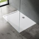 Doporro - Receveur de douche antidérapant rectangulaire en acrylique blanc Faro2 70x80x4cm + bonde Al02