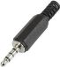 TRU COMPONENTS 595196 Jackplug 3.5 mm Stekker, recht Aantal polen: 4 Stereo Zwart 1 stuk(s)