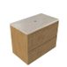 Saniclass meuble de salle de bain - 80x45x63cm - plateau en pierre naturelle Travertin - sans trou de robinetterie - 2 tiroirs - chêne mat naturel