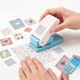 Emporte-pièce carré, 2,5 x 2,5 cm, bleu, pour loisirs créatifs et scrapbooking