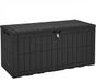 Merkloos Opbergbox voor buiten - 120 gallon - Waterdicht - Met deksel - Zwart