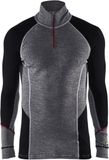 Blaklader 46991736 Ondergoed Ritssluiting XWARM 100% MERINO, middelgrijs/zwart, maat XXL