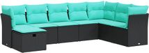 vidaXL Loungeset 8-delig poly rotin noir