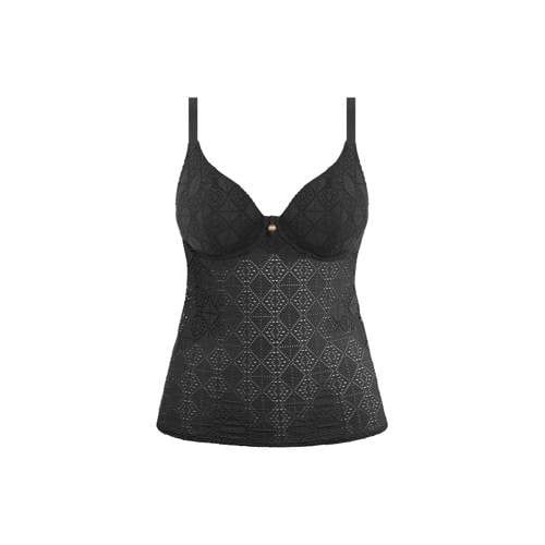Freya Nomad Crochet Tankini Top - Black