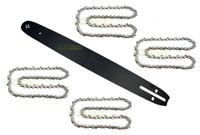perfektGarten Scheppach 45 cm, 1,5 mm, 0,325 inch, 72-delig zwaard + 4X ketting voor Scheppach CSP50 / BE18-72-5810P