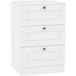 HOME DISCOUNT Altino Table De Chevet 3 Tiroirs, Commode De Nuit, Chambre, Rangement, 62x40x36cm, Blanc