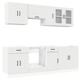 VidaXL 8-delig keukenkastenset Kalmar, grijs, Sonoma houtfineer