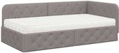 vidaXL Hoek Bed Frame Taupe Stof 100 x 200 cm
