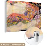 MuchoWow® Glass Painting 60x40 cm - Acrylic Glass Painting - Waterslangen II - Gustav Klimt - Photo on Glass - Paintings