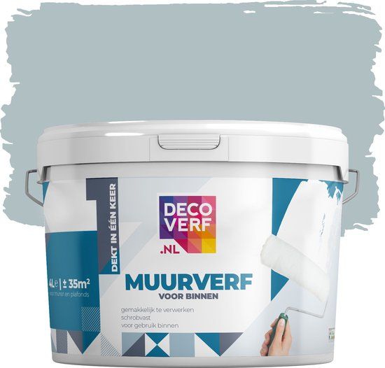 Decoverf Muurverf Mat - Poederblauw - 4L