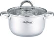 Casserole avec couvercle en verre, convient à tous types de cuisinières, fabriquée en acier inoxydable de haute qualité, diamètre 20 x 12,5 cm