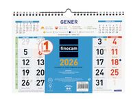 Finocam Wandkalender 2026, grote cijfers, maandoverzicht, januariweergave, december 2026 (12 maanden), kalender 2026 voor notities, maandplanner, Catalaans