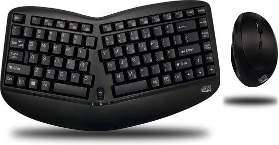 Adesso Tru-Form Media 1150 - Draadloos QWERTY Toetsenbord en Muis - Zwart