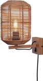 GOOD&MOJO Wandlamp Tanami - Rotan - Ø18cm - Bruin