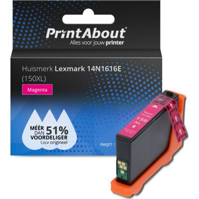 PrintAbout Huismerk Lexmark 14N1616E (150XL) Inktcartridge Magenta Hoge capaciteit