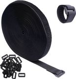 Quadrios 23CA190 Klittenband om te bundelen Haak- en lusdeel (l x b) 10 m x 20 mm Zwart