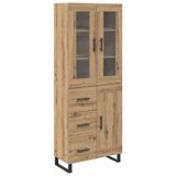 vidaXL Highboard Artisan Eikenhout 69,5 x 34 x 180 cm