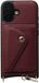 AVY Leren Hoesje Geschikt voor Apple iPhone 16 | Met Magnetische Kaarthouder | Compatibel met MagSafe | Leather Case met Wallet | Burgundy