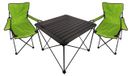 Mojawo Bol Set van 3 kampeeraccessoires: kampeertafel, kampeerstoel. Afmetingen tafel: L70 x B70 x H56 cm