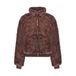 Geisha bruin imitatiebont faux fur jas