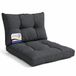 Beautissu Set de coussins de salon avec coussin d'assise 50x50 cm et coussin de dossier 50x40 cm anthracite - Coussin de jardin confortable pour chaises de jardin, chaises en rotin, mobilier de jardin et fauteuils - Coussins de salon d'extérieur - xLuna