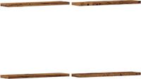 vidaXL Wandschappen 4 stuks 40x10x1,5 cm bewerkt hout oud houtkleurig