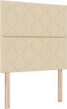 vidaXL Boxspring bed met hoofdeinde Crème 120 x 200 cm Stof