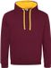 Just Hoods Varsity Hoodie JH003 - BURGUNDY/GOLD - S