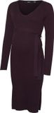 VERO MODA MATERNITY - VMMSABA RIB LS V-NECK BELT DRESS GA NOOS - Femme - Mini robe