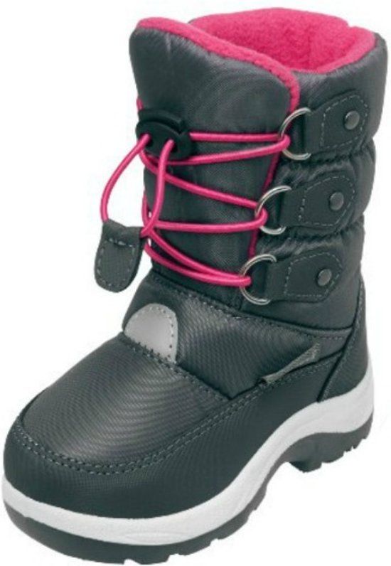 Playshoes snowboots koord antraciet fuchsia - 4010952481112