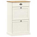 VidaXL Schoenenkast VIGO 60x35x96 cm Massief Grenenhout Wit