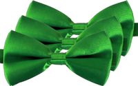 Merkloos / Sans marque Carnaval verkleed vlinderstrikje - 3x - groen - 12 cm - voor dames/heren - strikken - kleding