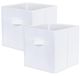 Omgoods – Set de 2 boîtes de rangement pliables pour armoires et jouets, blanc