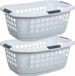 5five Wasmand extra groot - 2x - wit - kunststof - 51 liter - 67 x 47 x 27 cm