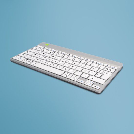 R-Go Tools Ergonomisch toetsenbord R-Go Compact Break, compact toetsenbord met pauzesoftware, QWERTY (ES), Bluetooth, wit
