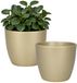 Floran Bloempot Boule - 2x - mat goud - keramiek - D13 x H12 cm - pot de fleurs intérieur