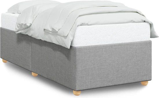 VidaXL Bedframe 90x200 cm Stof Lichtgrijs