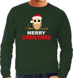 Bellatio Decorations Kersttrui - Uil - Groen - Heren XL