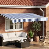 Maison Exclusive - Pare-soleil électrique, 3 x 2,5 mètre, bleu et blanc rayé