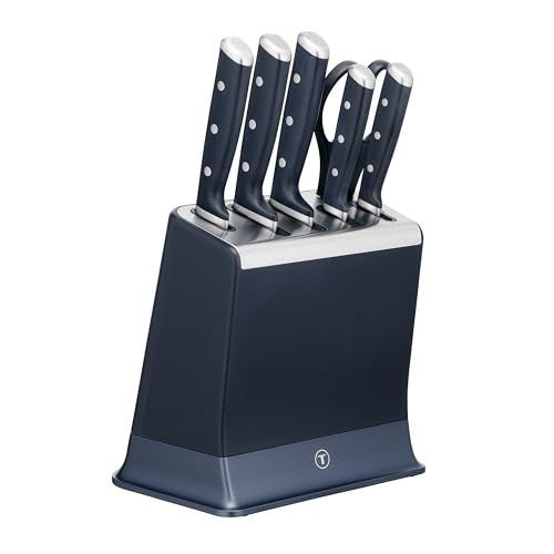Tefal EverSharp, Set de couteaux 6 pièces, Bloc de couteaux avec aiguiseurs intégrés, 5 couteaux, Ciseaux, Tranchant durable, K297S744
