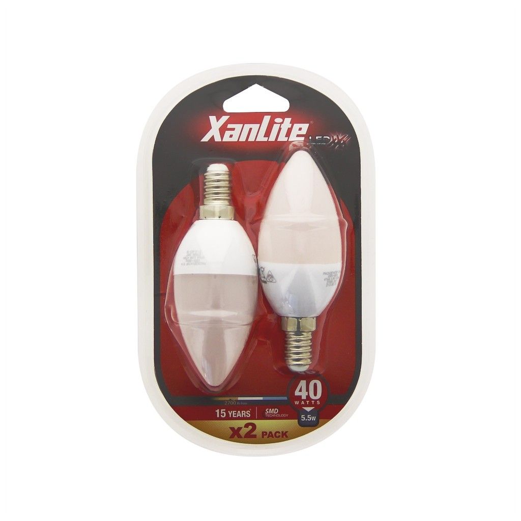 Xanlite PACK2EV470F - LED lamp - E14 - 5W - 470 lumen - Warm wit