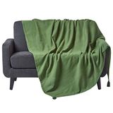 Homescapes Rajput sprei, 100% katoen, olijfgroen, 225 x 255 cm