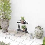 Merkloos Moderne plantenstandaard - 2 planken - Hout - Rechthoek - 100 cm x 60 cm x 30 cm