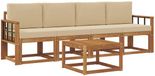 vidaXL - Salon de jardin en acacia - Naturel et Beige