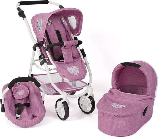 Bayer Chic 2000 3 in 1 Combi EMOTION ALL IN - Jeans Roze - Babypoppenwagen
