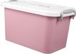 Boîte de rangement sans marque avec couvercle - Tri de bacs - Rangement d'articles de loisirs créatifs - Design scandinave élégant - Capacité de 30 L - Rose