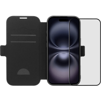 BlueBuilt Apple iPhone 17 Book Case Leer Zwart + Screenprotector Glas